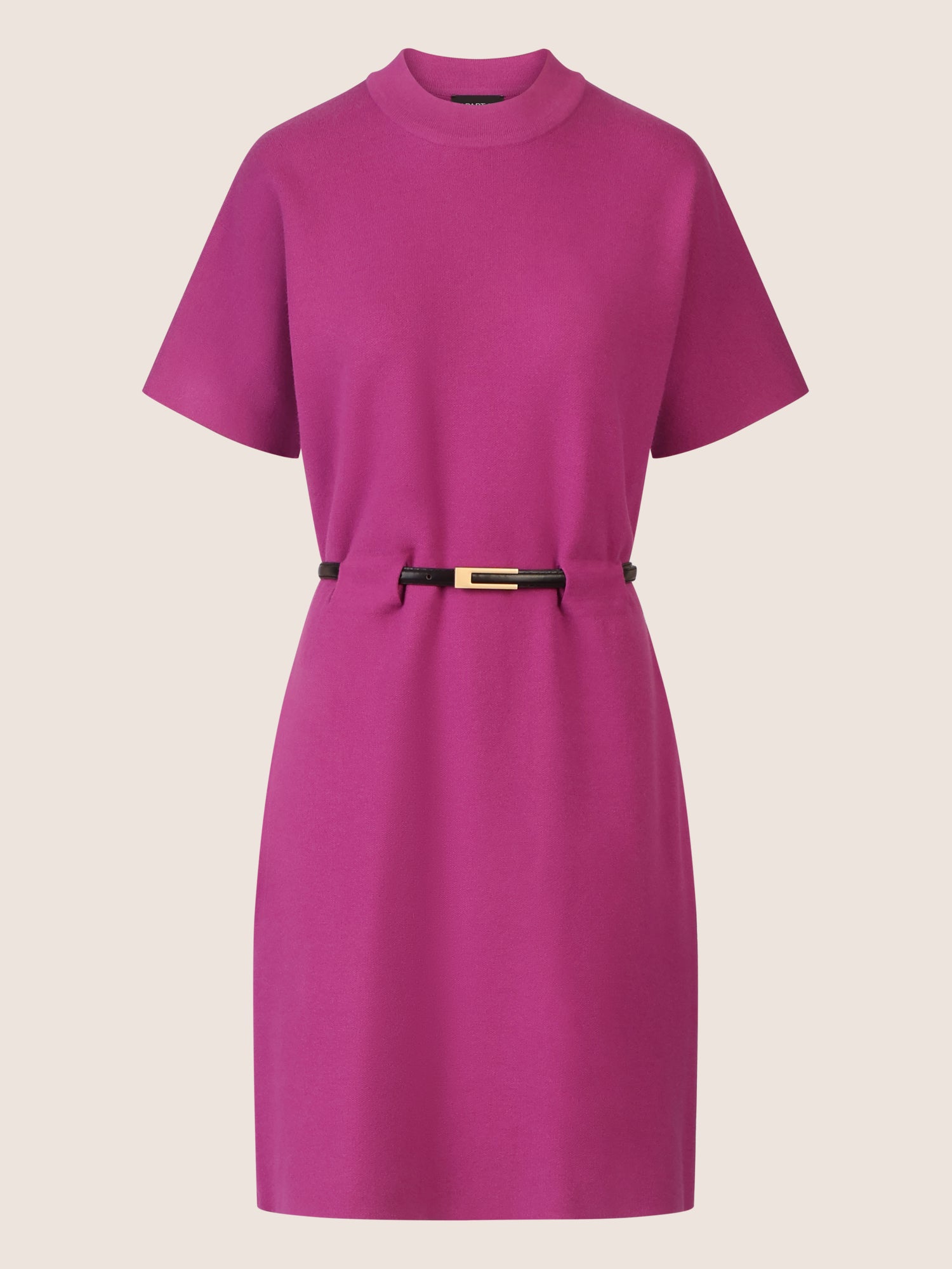 APART Strickkleid mit Gürtel und Stehkragen | lila
