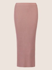 APART Rippenstrickrock in Midi Länge | mauve