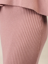 APART Rippenstrickrock in Midi Länge | mauve