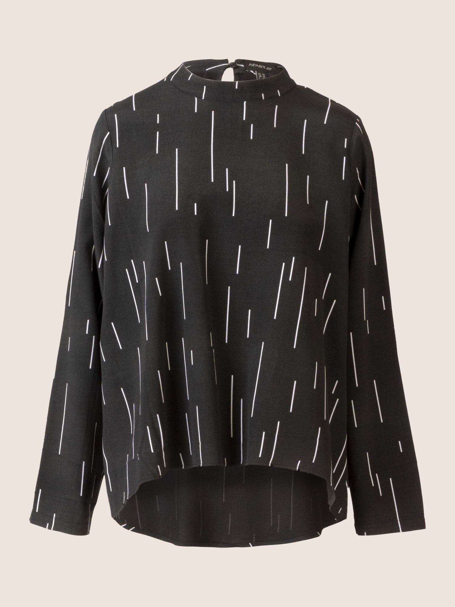 APART Bedruckte Bluse mit allover Print | schwarz-creme
