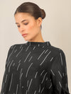 APART Bedruckte Bluse mit allover Print | schwarz-creme