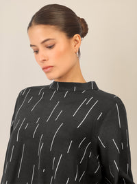 APART Bedruckte Bluse mit allover Print | schwarz-creme