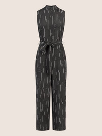 APART Overall mit grafischem Muster | schwarz-creme