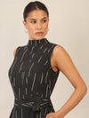 APART Overall mit grafischem Muster | schwarz-creme