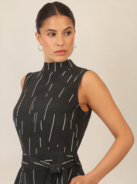APART Overall mit grafischem Muster | schwarz-creme