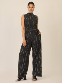 APART Overall mit grafischem Muster | schwarz-creme