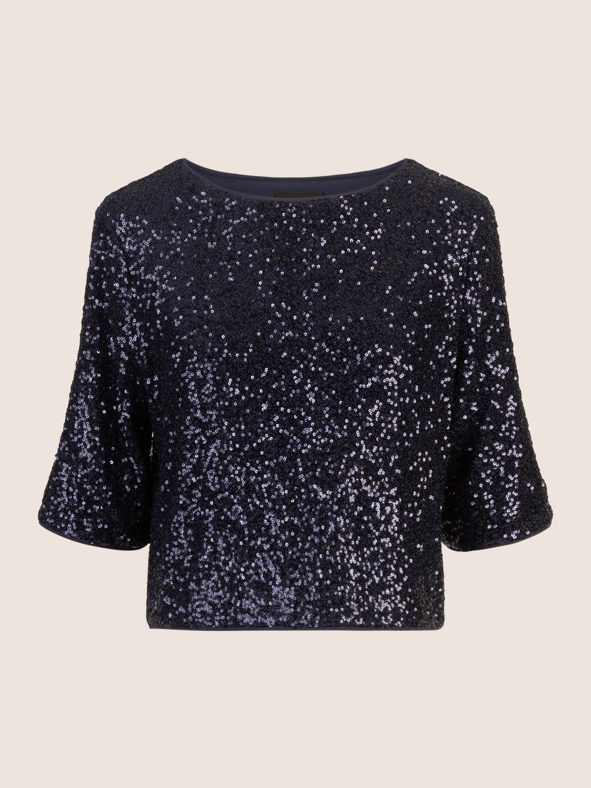 APART Paillettenshirt mit Halbarm | nachtblau