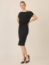 APART Kleid mit asymmetrischem Schulterdetail | schwarz