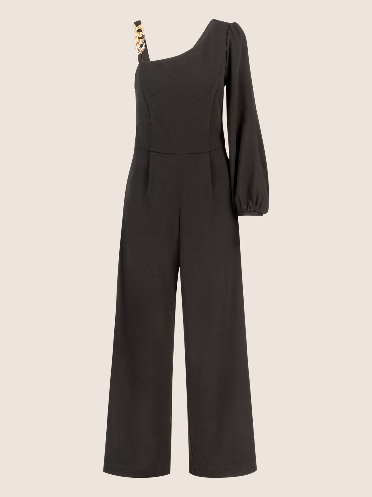 APART Overall mit One-Shoulder-Design und Gliederträger | schwarz