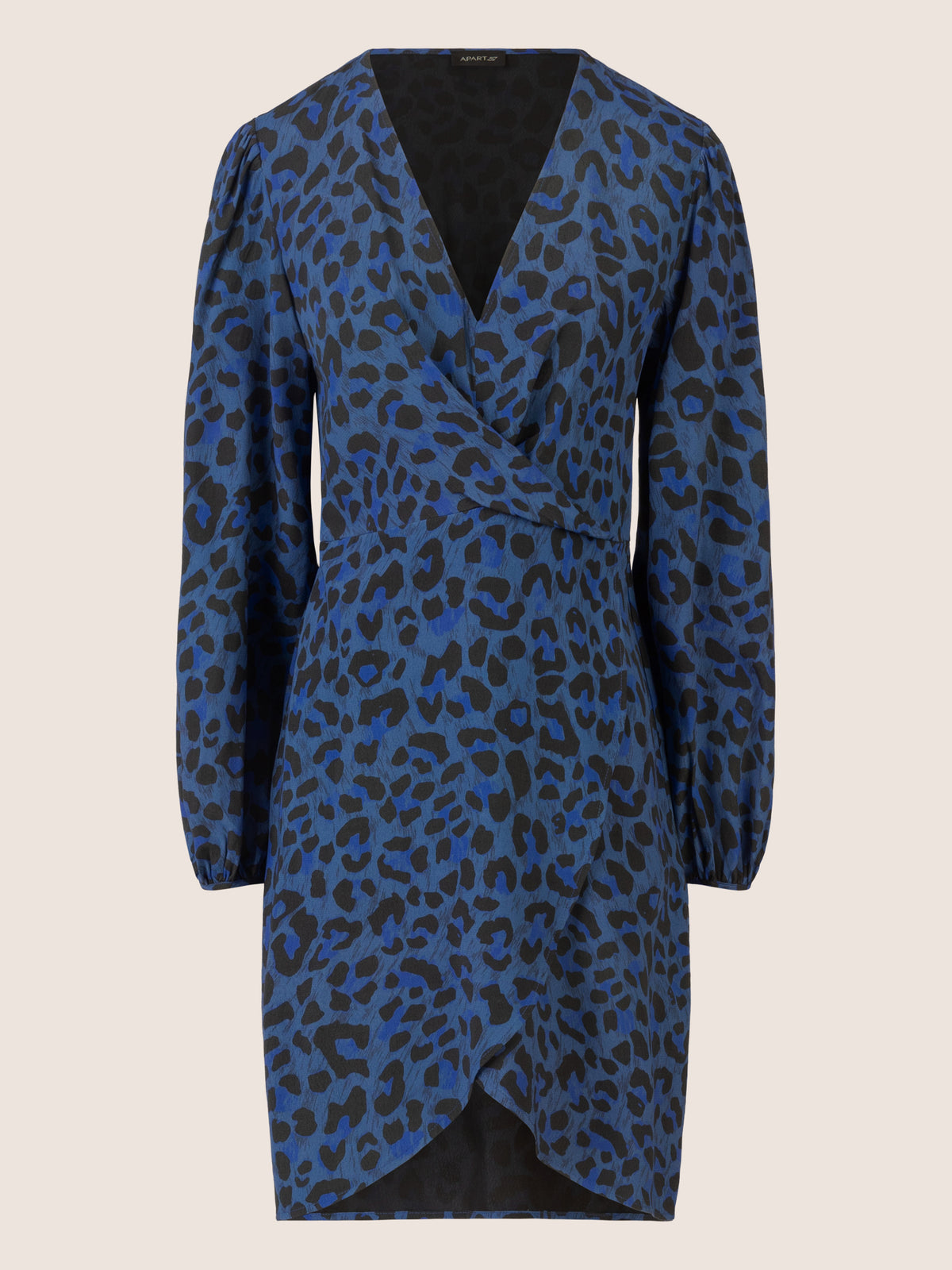 APART Kleid mit Animal-Print und Ballonärmeln | mittelblau-multicolor