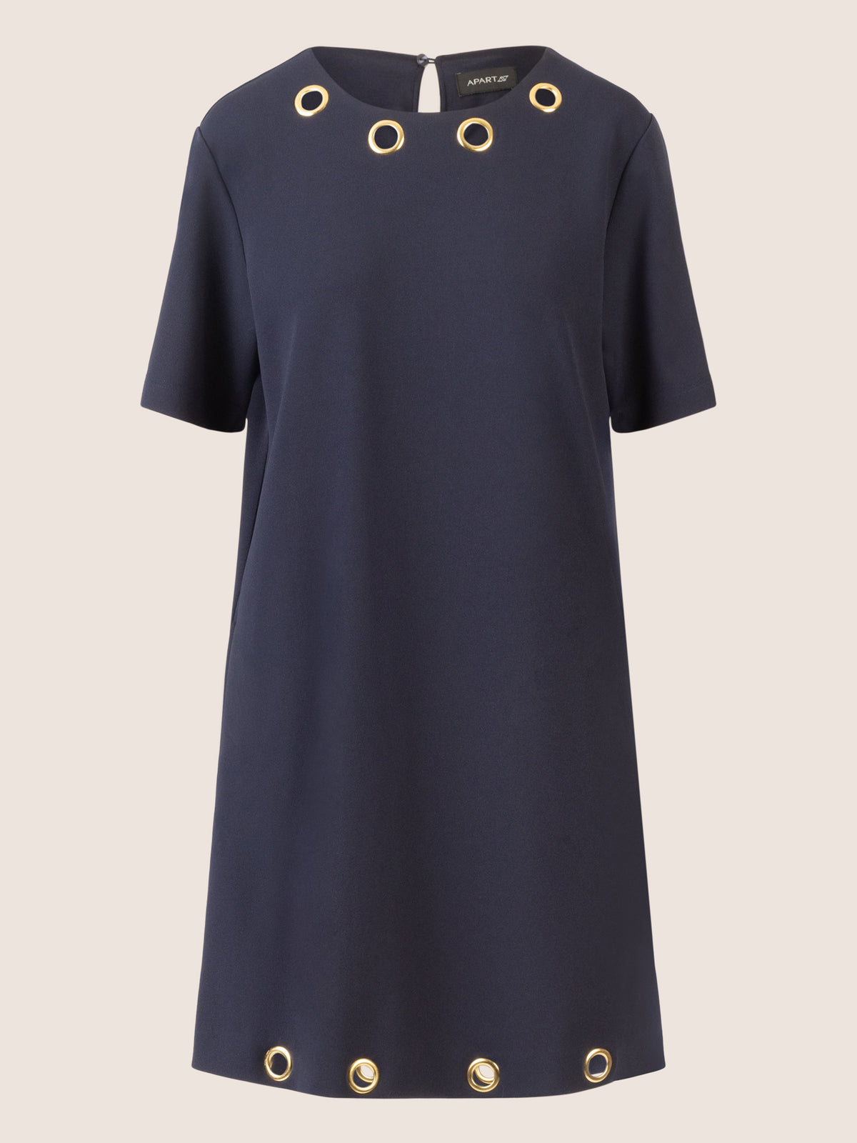 APART Kleid mit goldenen Ösendetails | nachtblau