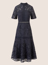 APART Midi Spitzenkleid mit blickdichtem Unterkleid | nachtblau
