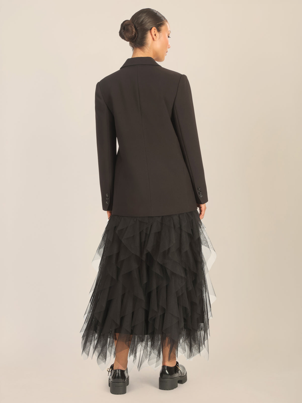 APART Oversized Blazer im Double-Breasted-Stil | schwarz