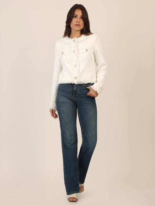 APART Boucléblazer mit eingewebten, goldfarbenen Fasern | creme-multicolor image 1