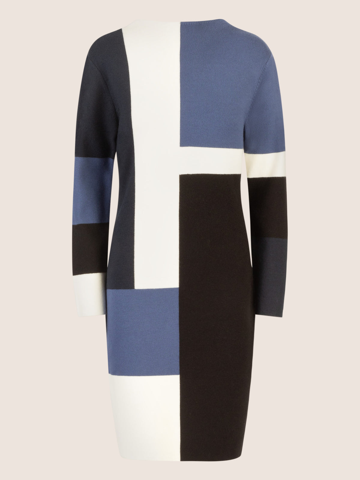 APART Colorblocking Strickkleid mit grafischem Blockmuster | nachtblau-multicolor