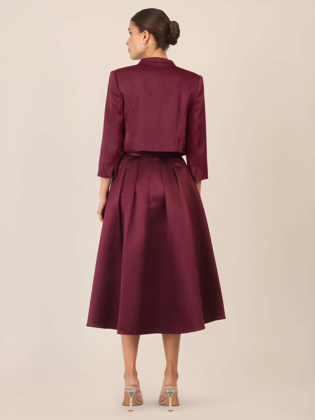 APART Satinbolero mit offener Front | bordeauxrot