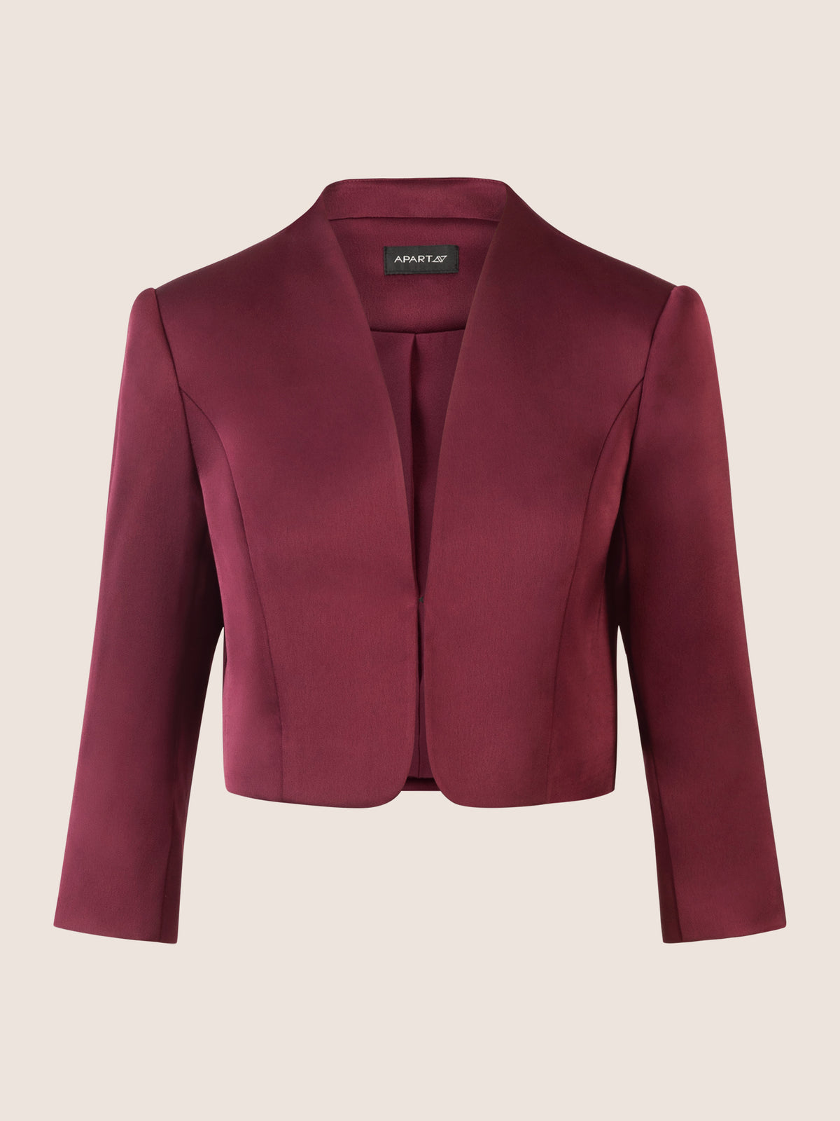 APART Satinbolero mit offener Front | bordeauxrot