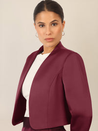 APART Satinbolero mit offener Front | bordeauxrot