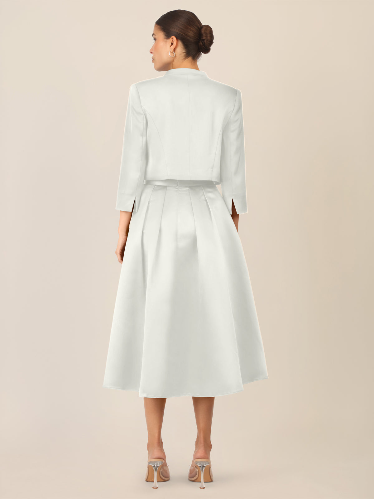APART Satinbolero mit offener Front | creme