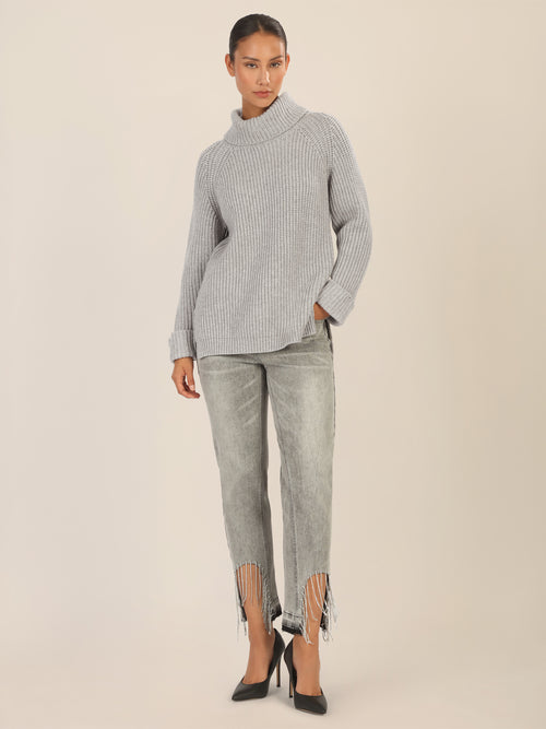 APART Oversized Pullover mit Rollkragen | graumeliert image 1