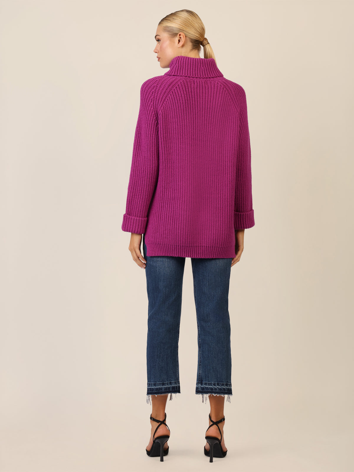 APART Oversized Pullover mit Rollkragen | lila