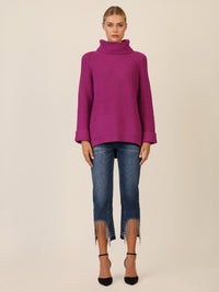 APART Oversized Pullover mit Rollkragen | lila