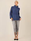 APART Oversized Pullover mit Rollkragen | mittelblau