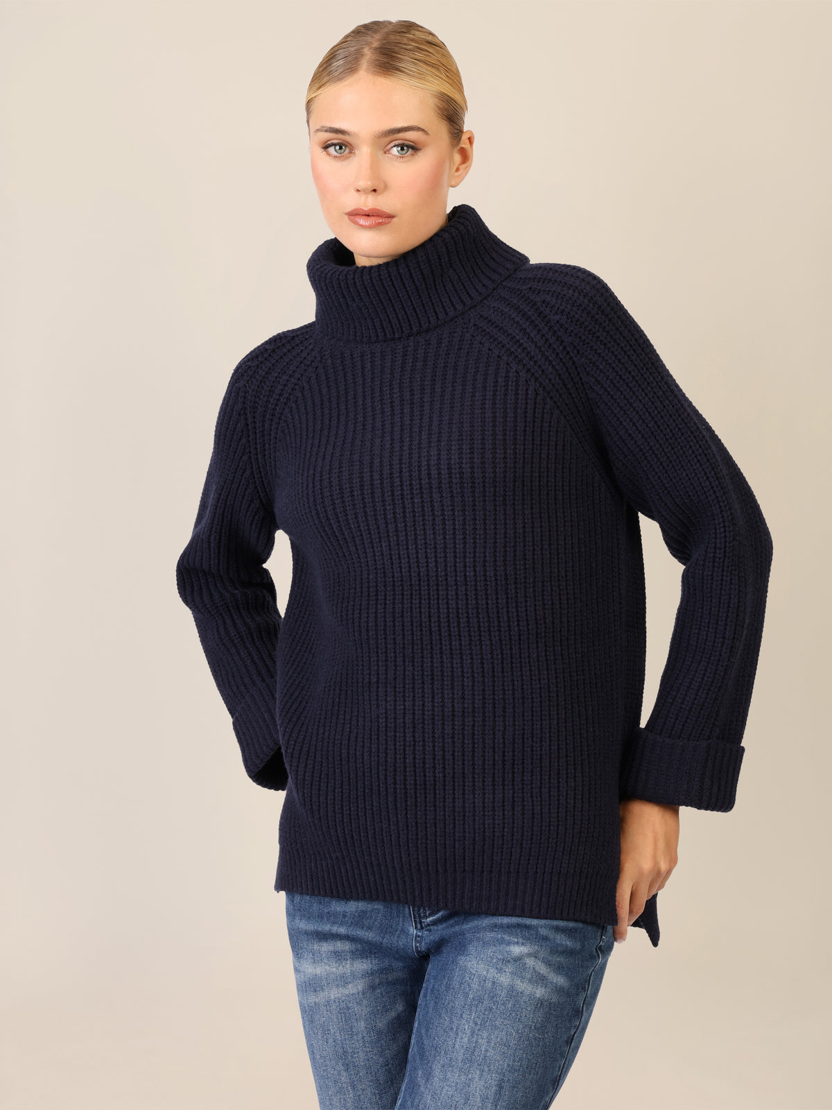 APART Oversized Pullover mit Rollkragen | nachtblau