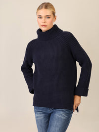APART Oversized Pullover mit Rollkragen | nachtblau