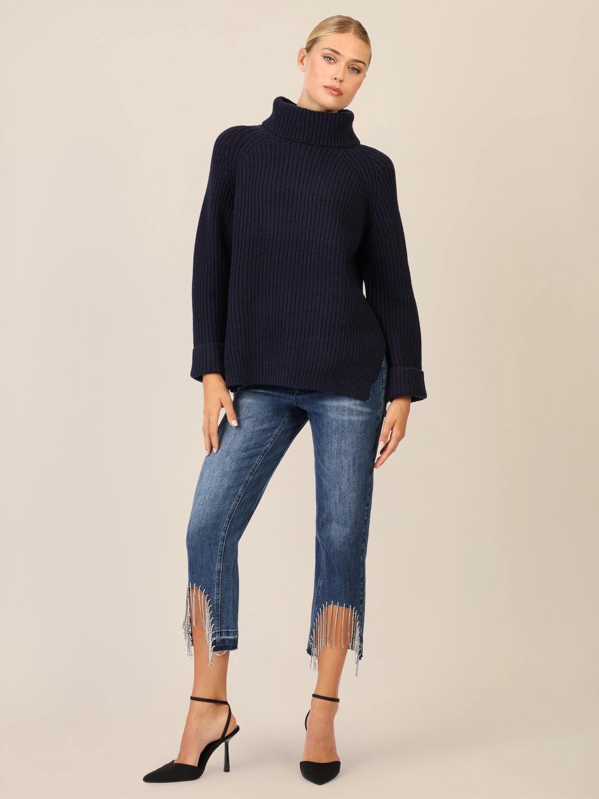 APART Oversized Pullover mit Rollkragen | nachtblau
