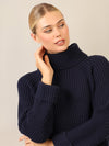 APART Oversized Pullover mit Rollkragen | nachtblau