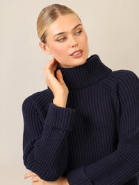 APART Oversized Pullover mit Rollkragen | nachtblau