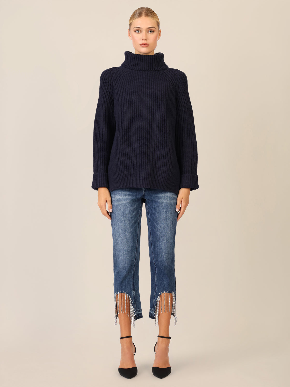 APART Oversized Pullover mit Rollkragen | nachtblau