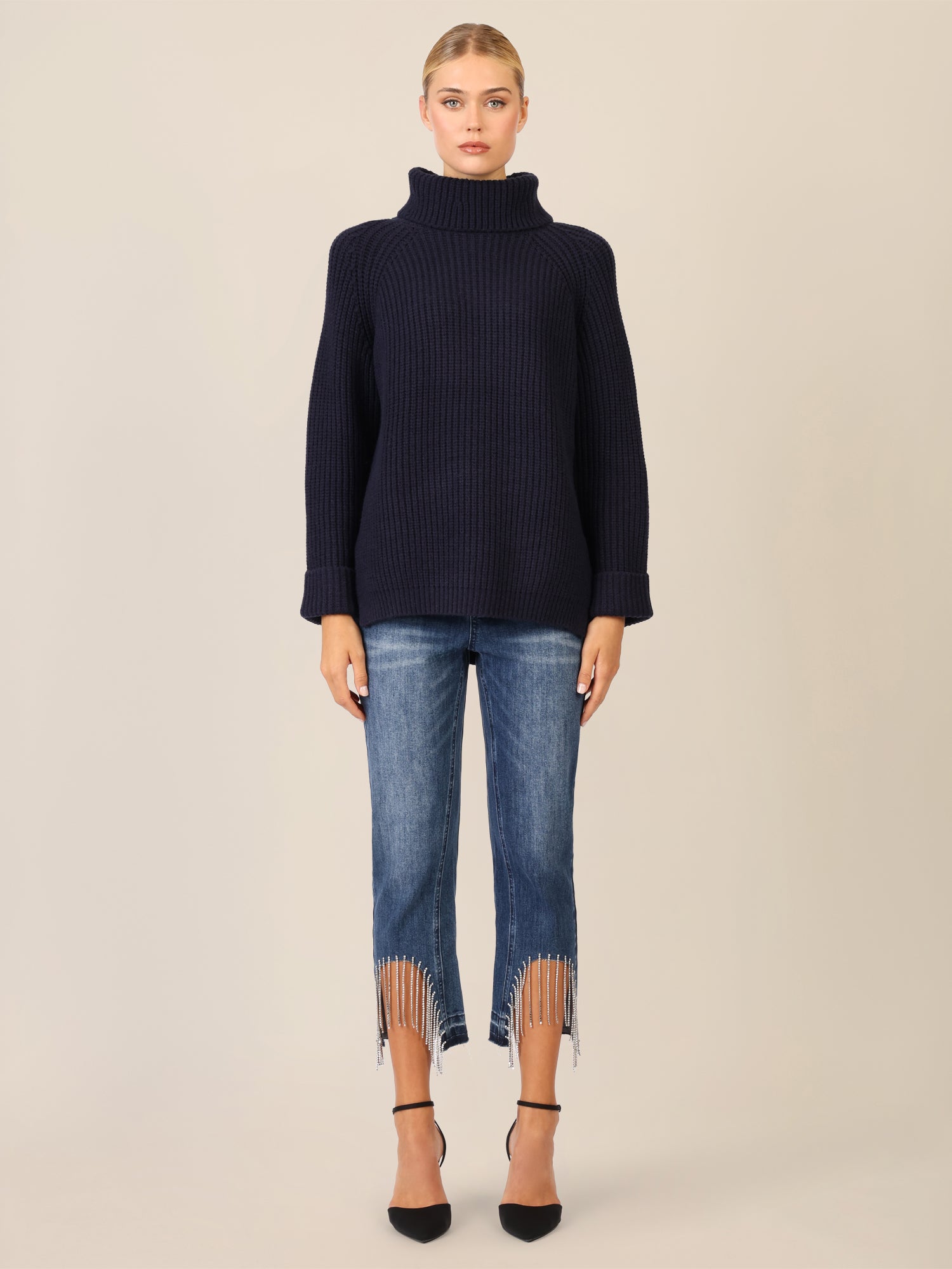 APART Oversized Pullover mit Rollkragen | nachtblau