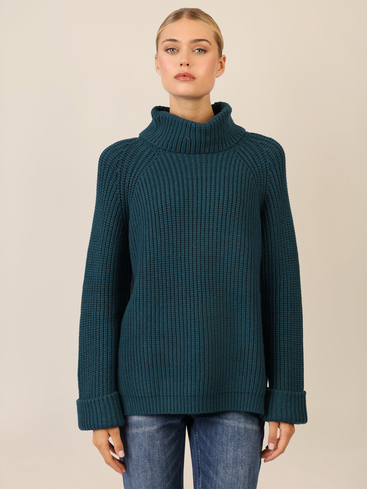 APART Oversized Pullover mit Rollkragen | dunkelgrün