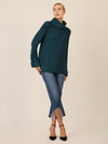 APART Oversized Pullover mit Rollkragen | dunkelgrün
