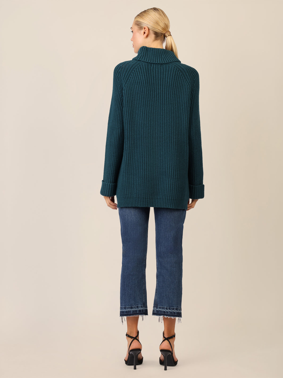 APART Oversized Pullover mit Rollkragen | dunkelgrün