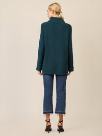 APART Oversized Pullover mit Rollkragen | dunkelgrün