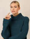 APART Oversized Pullover mit Rollkragen | dunkelgrün