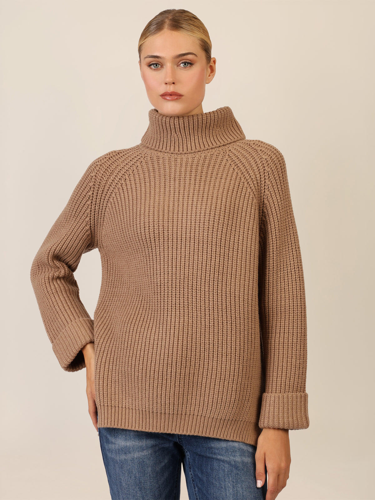 APART Oversized Pullover mit Rollkragen | camel