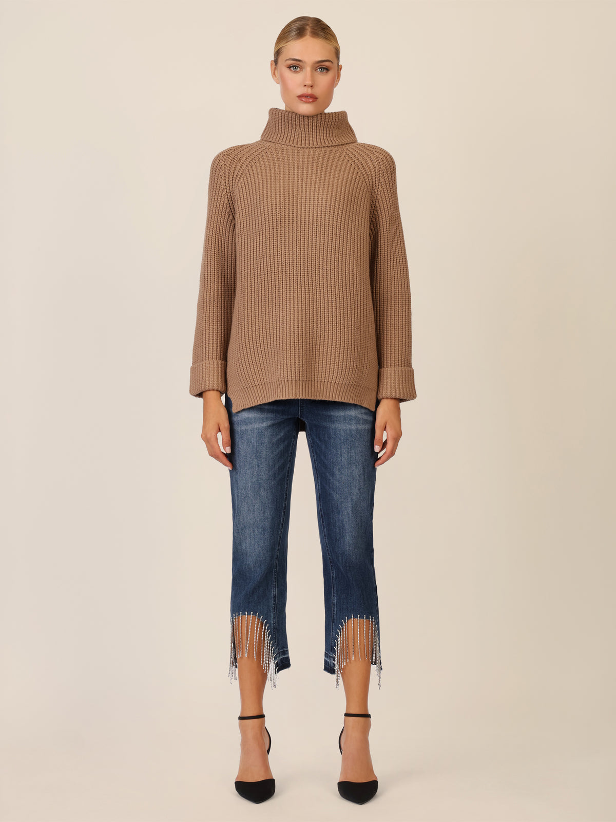 APART Oversized Pullover mit Rollkragen | camel