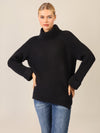 APART Oversized Pullover mit Rollkragen | schwarz