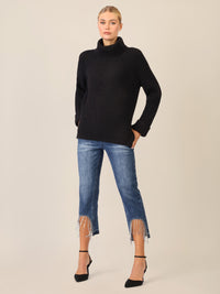 APART Oversized Pullover mit Rollkragen | schwarz