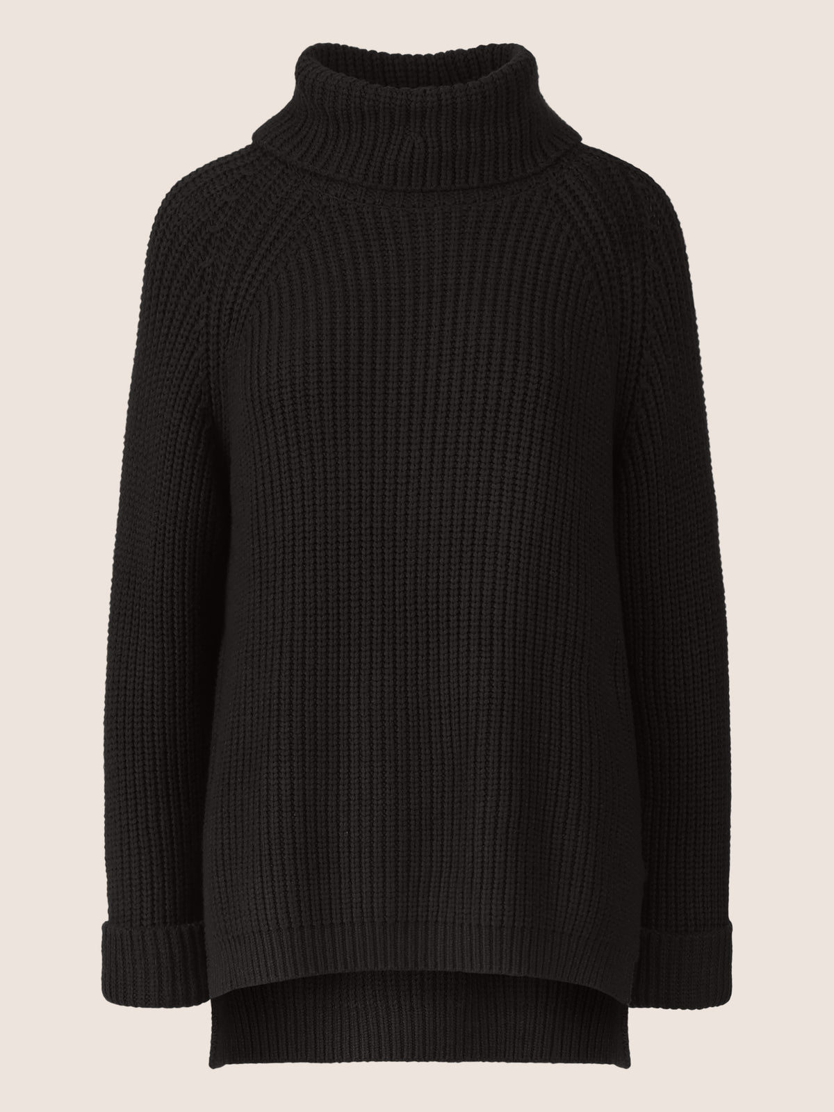 APART Oversized Pullover mit Rollkragen | schwarz