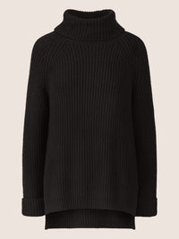 APART Oversized Pullover mit Rollkragen | schwarz
