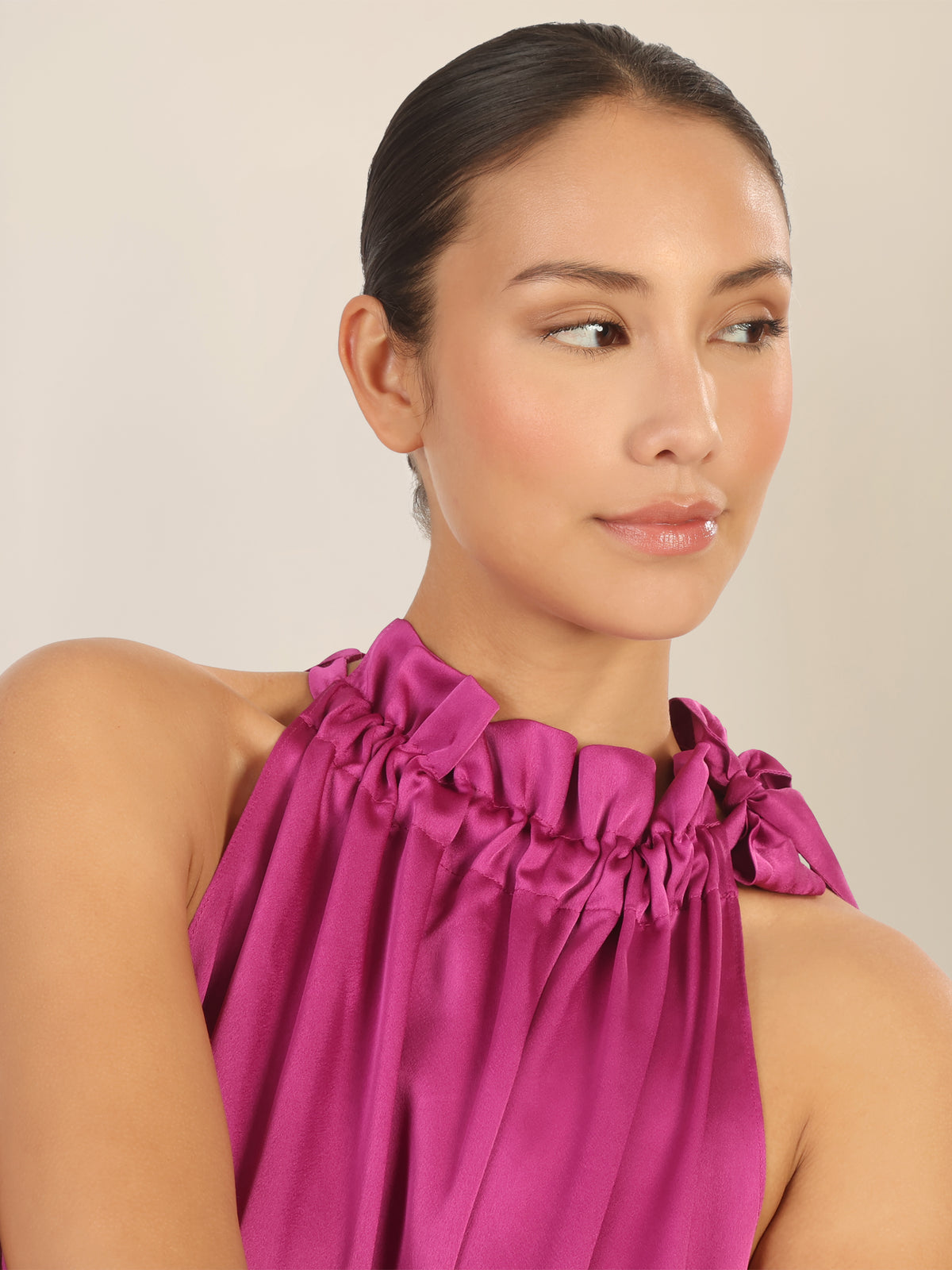 APART Satinblusentop aus einer mattglänzenden, elastischen Satin Ware | lila