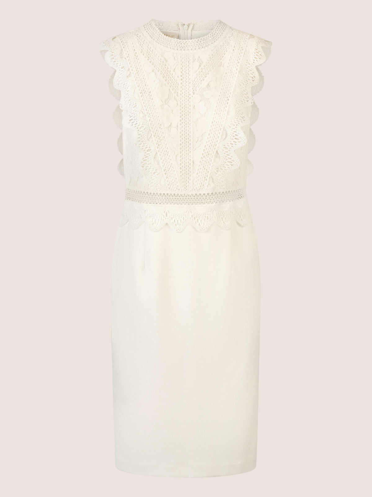 APART Kurzes Hochzeitskleid mit Häkelspitze | creme