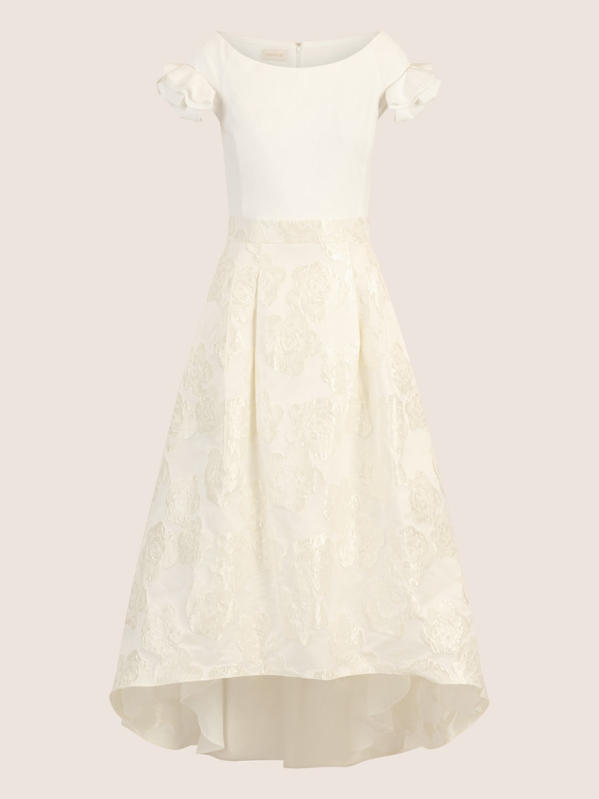 APART Abendkleid mit floraler Jacquard-Struktur | creme
