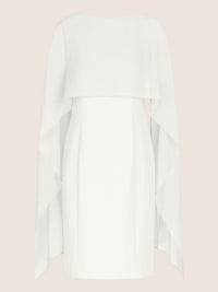 APART Kleid mit Chiffonstola aus einer leicht strukturierten Ware und angearbeitetem Cape | creme