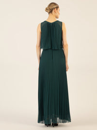 APART Abendkleid mit lose fallendem Sonnenplissee-Part bis zur Taille | emerald